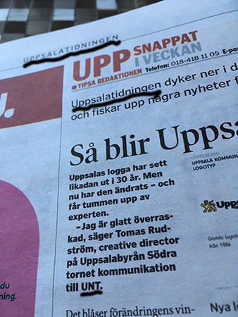 Uppsalatidningen om kommunens nya logga